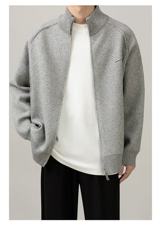 stand collar cardigan