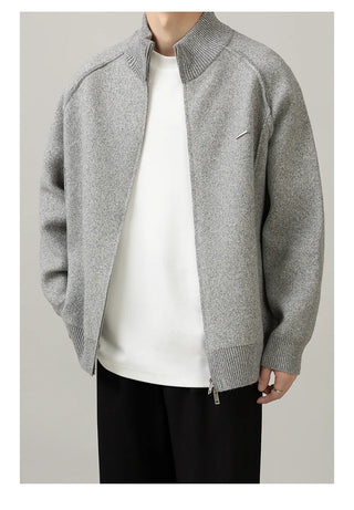 stand collar cardigan