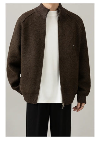 stand collar cardigan