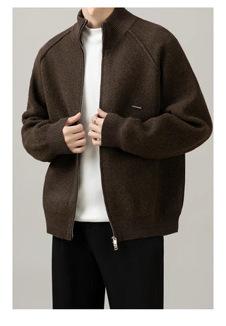 stand collar cardigan