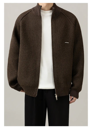 stand collar cardigan