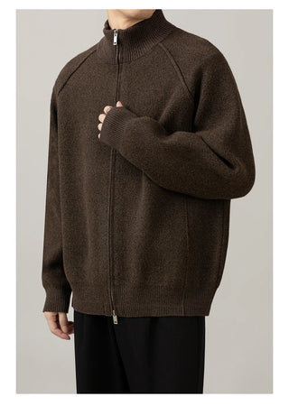 stand collar cardigan