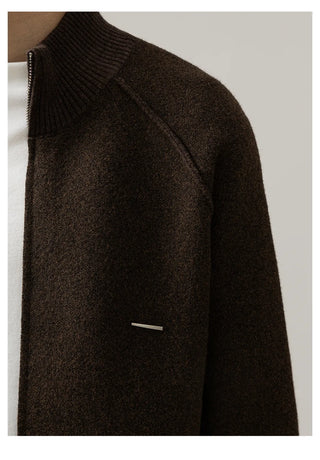 stand collar cardigan