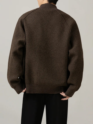 stand collar cardigan