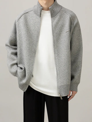 stand collar cardigan
