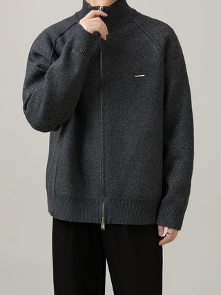 stand collar cardigan