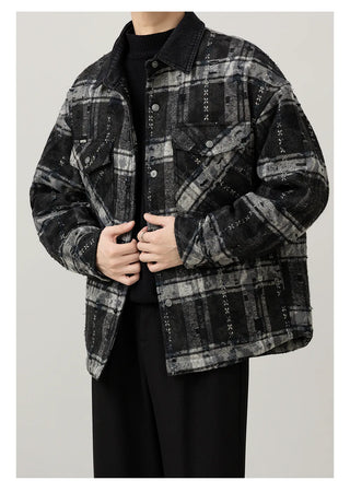 plaid down jacket