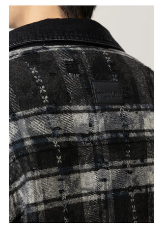 plaid down jacket