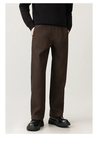 straight wool pants