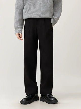 straight wool pants