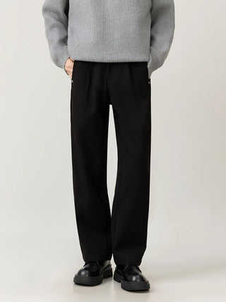 straight wool pants