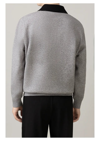 lapel wool sweater