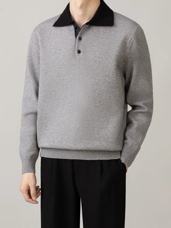 lapel wool sweater