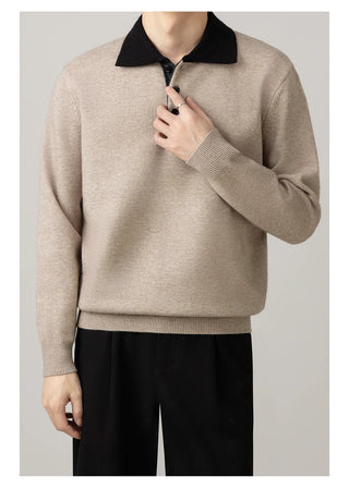 lapel wool sweater