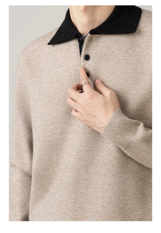 lapel wool sweater
