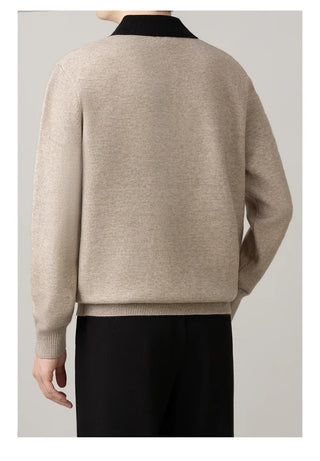 lapel wool sweater