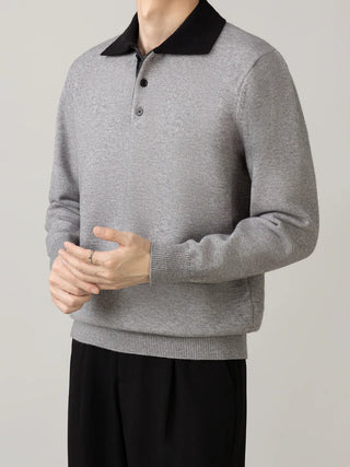 lapel wool sweater