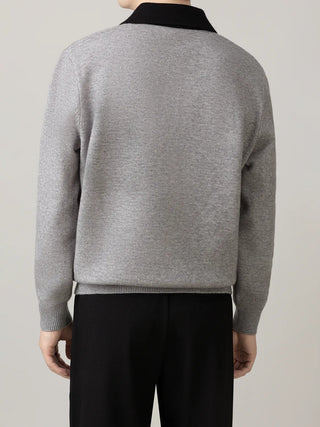 lapel wool sweater