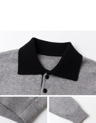 lapel wool sweater