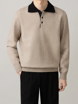 lapel wool sweater
