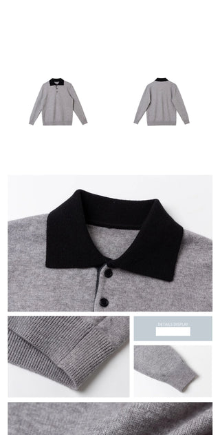 lapel wool sweater