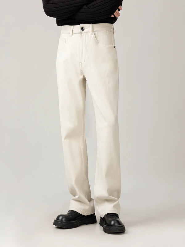fleece white jeans