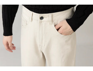 fleece white jeans
