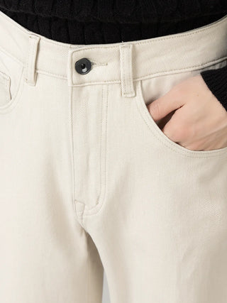 fleece white jeans