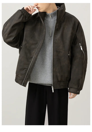 leather short jacket