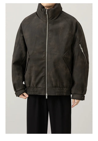 leather short jacket