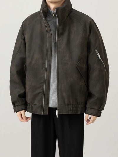 leather short jacket
