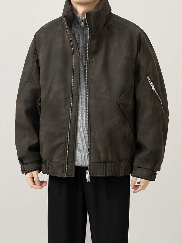 leather short jacket