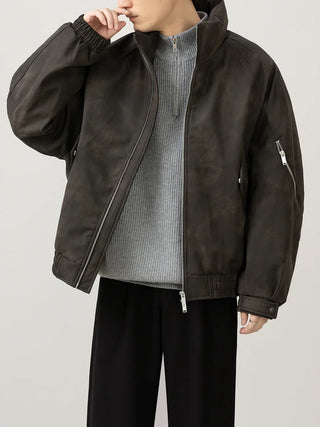 leather short jacket