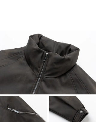 leather short jacket