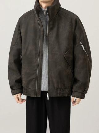 leather short jacket