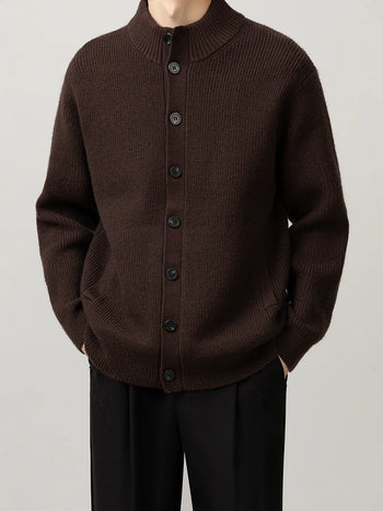 stand knit cardigan