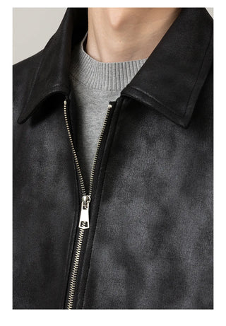 retro leather coat