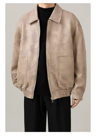 retro leather coat