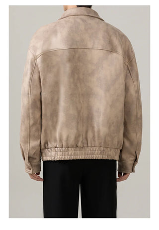 retro leather coat