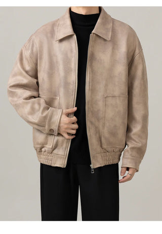 retro leather coat