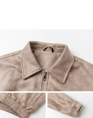 retro leather coat