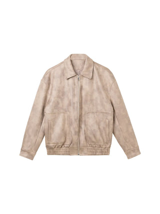 retro leather coat