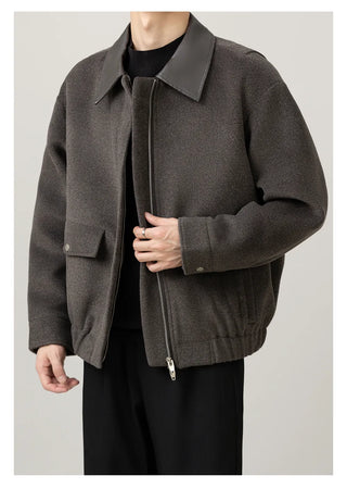 leather patch jacket