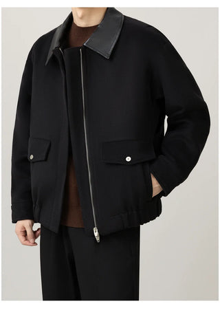 leather patch jacket
