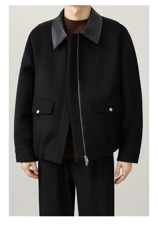 leather patch jacket
