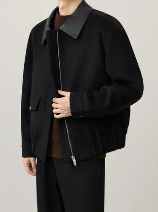 leather patch jacket