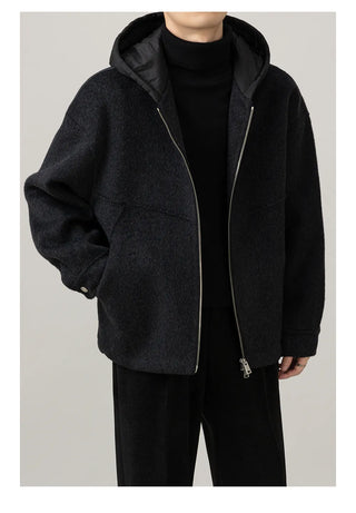hooded wool jacket