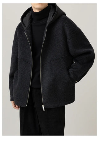 hooded wool jacket