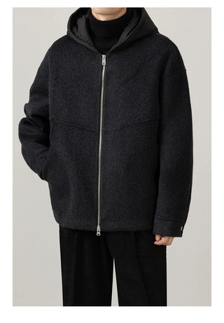 hooded wool jacket