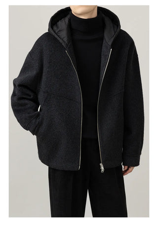 hooded wool jacket